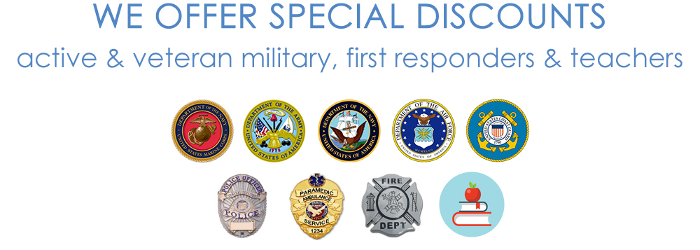 Educators, First Responders, Healthcare and Military Discount